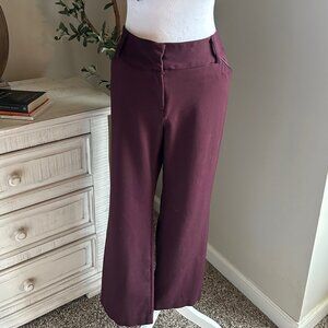 Alfani Mid-Rise Slacks Burgundy w/ Leather Piping - 16S